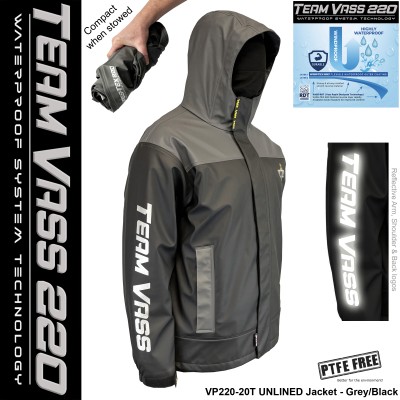 Team Vass 220 Unlined Jacket - Waterproof - Grey/Black Edition